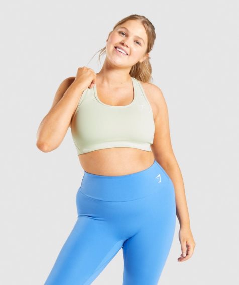 Women's Gymshark Essential Racer Back Sports Bra Mint | CA A8D506